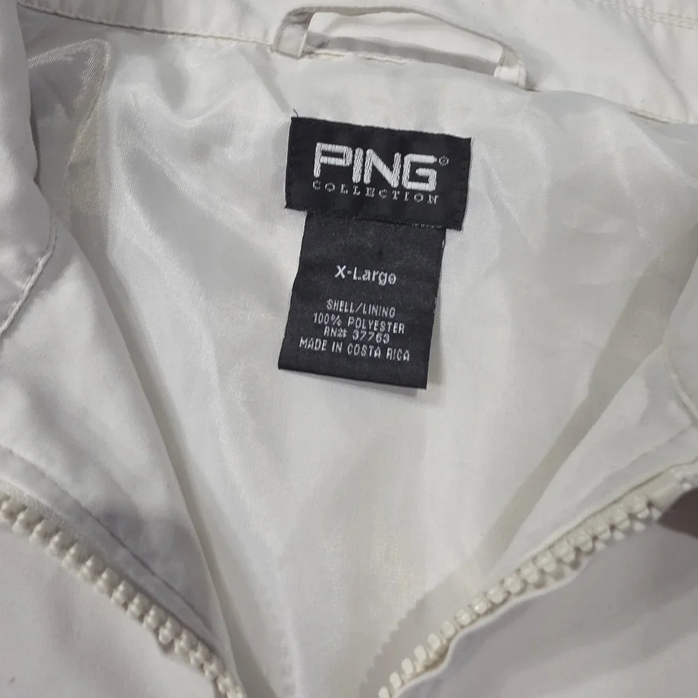 PING Golf Jacket Men's XLarge White Zip Up Lightweight Outerwear Windbreaker - Picture 2 of 4
